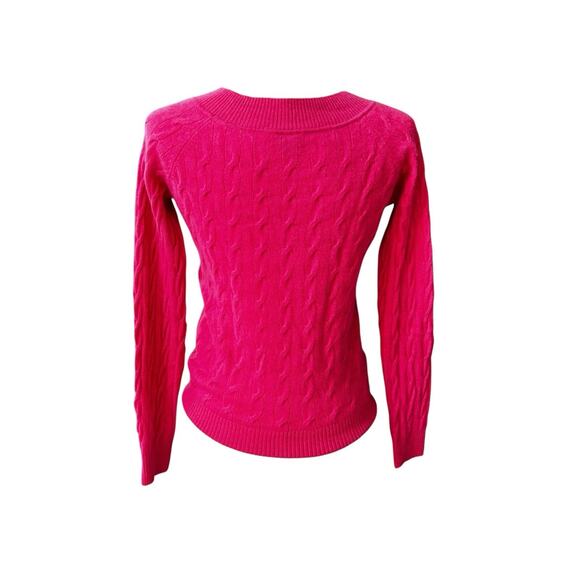 Talbots Cashmere Sweater Womens Size SMALL Pink Cable Knit Soft Preppy - Picture 3 of 5